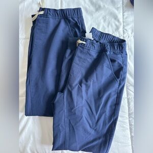 Two Pairs of Men’s Figs Navy Jogger Scrub Bottoms size Small